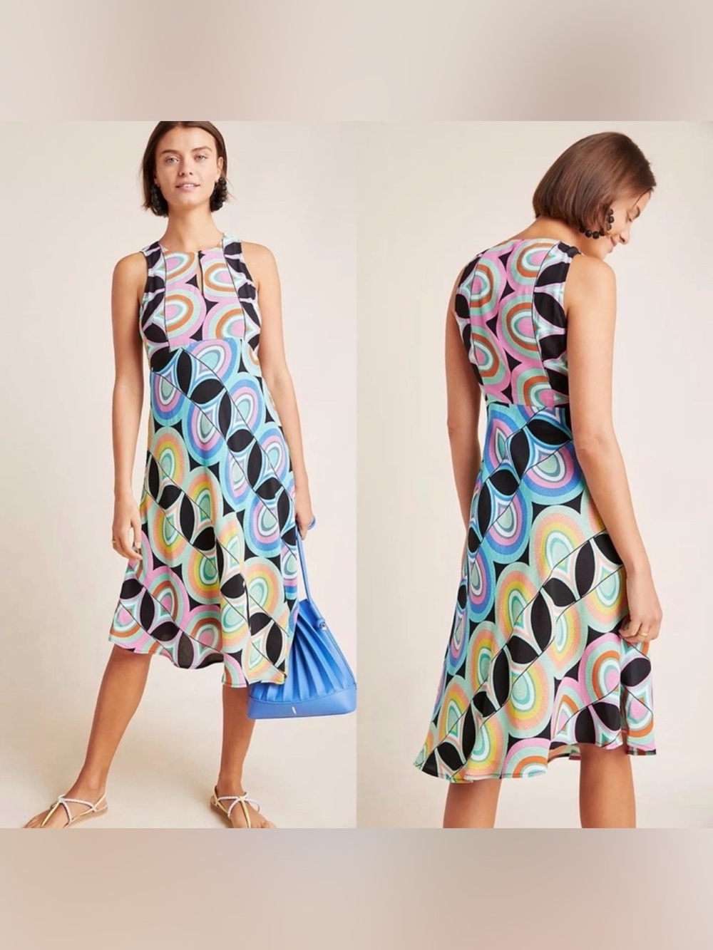 Anthropologie Kenzie Dress - Assymetrical, Retro, Colorful
